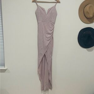 Elegant light pink prom Dress with Sparkle Detail